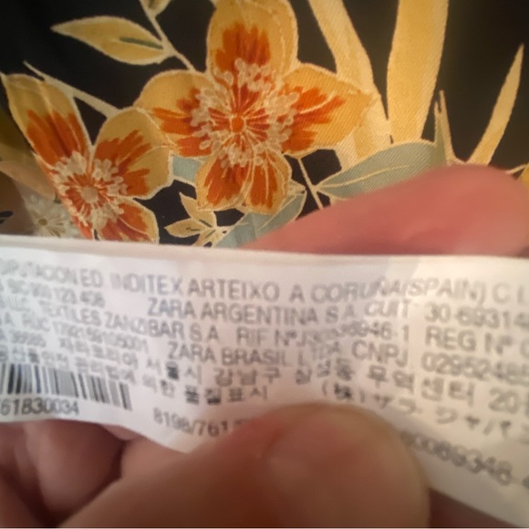 ZARA made in Morocco black shirt dress with floral detail. Size Medium. - Picture 11 of 14